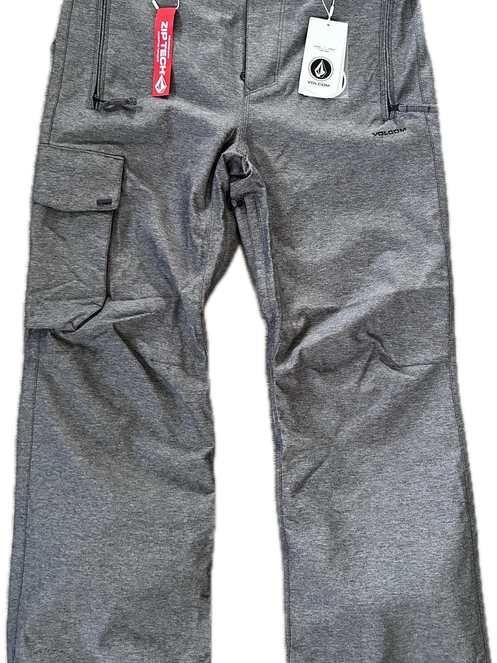 Volcom Men's Heather Gray Tech Cargo Snowboard Pants